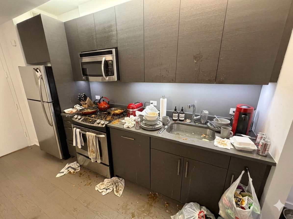 Before - Cocina desordenada